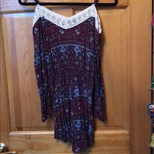 Charlotte Russe boho blue and purple romper